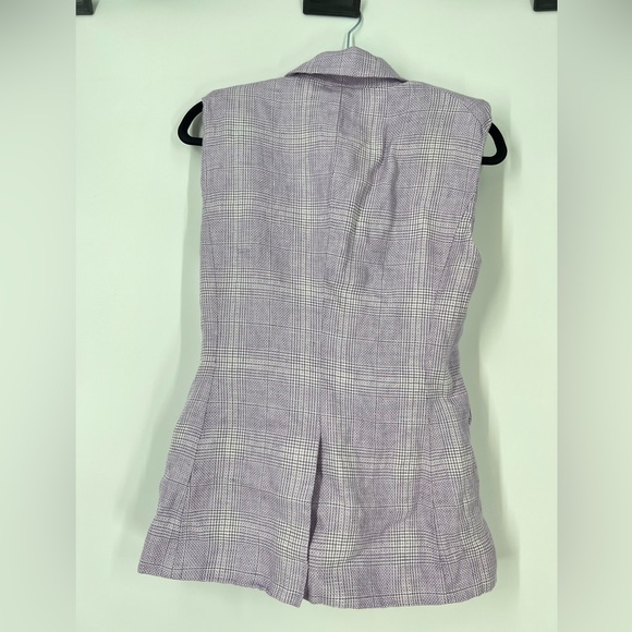 Veronica Beard Purple Linen Blend Vest - The Geraldine Linen Vest Size 8 - Picture 8 of 10